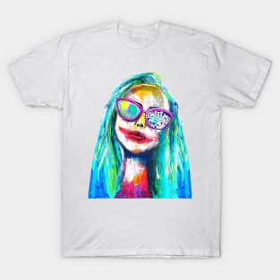 blue hair lisa T-Shirt